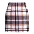 thumbnail image 1 of Cmfcve Fall Winter Plaid Mini Skirt for Women High Waist Bodycon Pencil Skirt Fashion Side Zipper Casual Wool Blend Skirt, 1 of 6