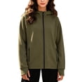 thumbnail image 1 of Cmfcve Full Zip Hooded Jacket for Women Casual Athletic Hooded Sweatshirt with Pockets Long Sleeve Fall Winter Outerwear, 1 of 6