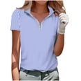 thumbnail image 1 of Cmfcve Golf Shirt for Women 1/4 Zip Short Sleeve Quick Dry Workout Tops Printed Pullover Summer T Shirt, 1 of 5
