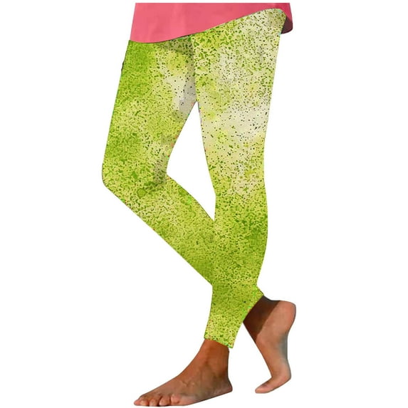 Cmfcve Women's Yoga Leggings Vintage Printed Athletic Compression Pants High Waist Stretchy Tummy Control Beach Pants