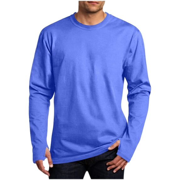 Cmfcve Long Sleeve T Shirt for Men Crew Neck Fall Layering Tops Lightweight Fashion Casual Loose Fit Shirts