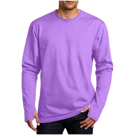 Cmfcve Long Sleeve T Shirt for Men Crew Neck Fall Layering Tops Lightweight Fashion Casual Loose Fit Shirts