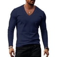 thumbnail image 1 of Cmfcve Long Sleeve v Neck T-Shirt for Men Breathable Pullover Athletic Running Tops Casual Soft Fall Layering Shirts, 1 of 5