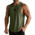thumbnail image 1 of Cmfcve Men's Breathable Athletic Tank Top Sleeveless Running Bodybuilding Muscle Shirt Crewneck Basic Soild t Shirts with Logo, 1 of 5