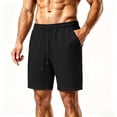 thumbnail image 1 of Cmfcve Men's Casual Textured Knit Elastic Waist Drawstring Shorts Lightweight Breathable Summer Shorts with Side Pockets, 1 of 7