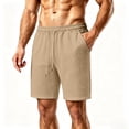 thumbnail image 1 of Cmfcve Men's Casual Textured Knit Elastic Waist Drawstring Shorts Lightweight Breathable Summer Shorts with Side Pockets, 1 of 7