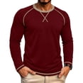 thumbnail image 1 of Cmfcve Men's Crew Neck Raglan Long Sleeve Tops Casual Loose Fit Athletic T-Shirt Fall Workout Running Pullover Shirts, 1 of 7