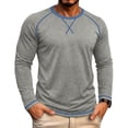 thumbnail image 1 of Cmfcve Men's Crew Neck Raglan Long Sleeve Tops Casual Loose Fit Athletic T-Shirt Fall Workout Running Pullover Shirts, 1 of 7