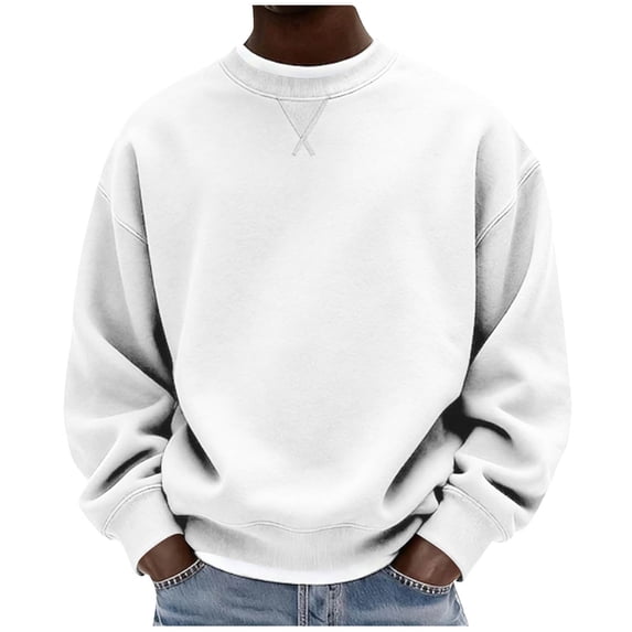 Cmfcve Men's Crew Neck Sweatshirt Casual Long Sleeve Oversized Shirts Fall Fashion Pullover Tops