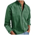 thumbnail image 1 of Cmfcve Men's Dress Shirts Regular Fit Stretch Button Down Shirts Solid Casual Long Sleeve Spring & Fall Tops, 1 of 6