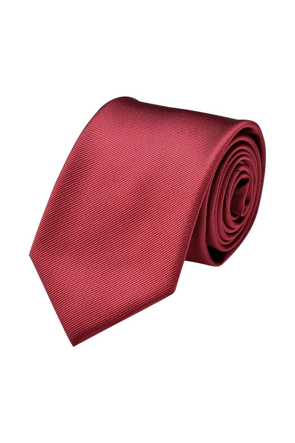 Red Silk Necktie for Men Formal Party Work Interview Formal Tie Classic Solid Color Professional Work Ties
