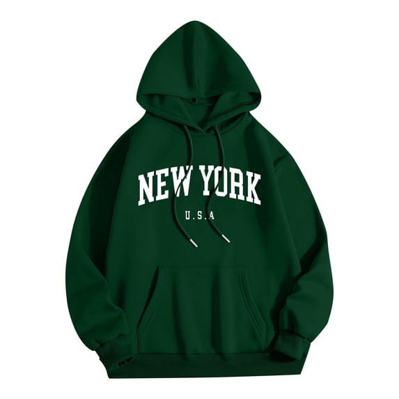 Cmfcve Men's Letter Sweatshirt Long Sleeve Drawstring Hooded Sweatshirt Stretch Ribbed Pullover Hoodies Blouse with Pockets