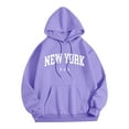 thumbnail image 1 of Cmfcve Men's Letter Sweatshirt Long Sleeve Drawstring Hooded Sweatshirt Stretch Ribbed Pullover Hoodies Blouse with Pockets, 1 of 5