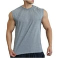 thumbnail image 1 of Cmfcve Men's Oversize Tank Top Mesh Breathable Gym Tank Top Crew Neck Sleeveless Cotton Linen Vest, 1 of 5