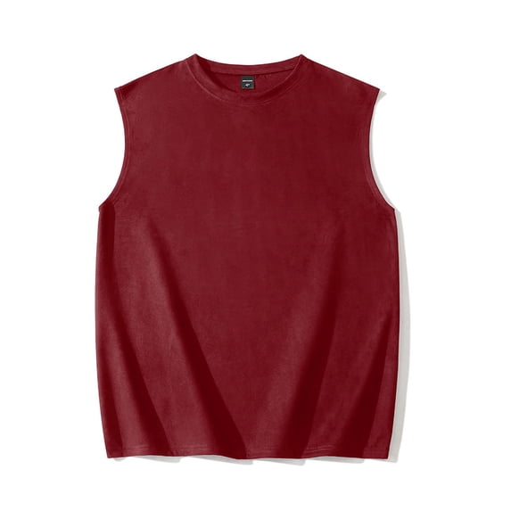 Cmfcve Men's Oversized Sleeveless Tank Top Crew Neck Casual Muscle Shirt for Big & Tall Soild Basic Dry Fit Activewear for Gym Workout Training Running