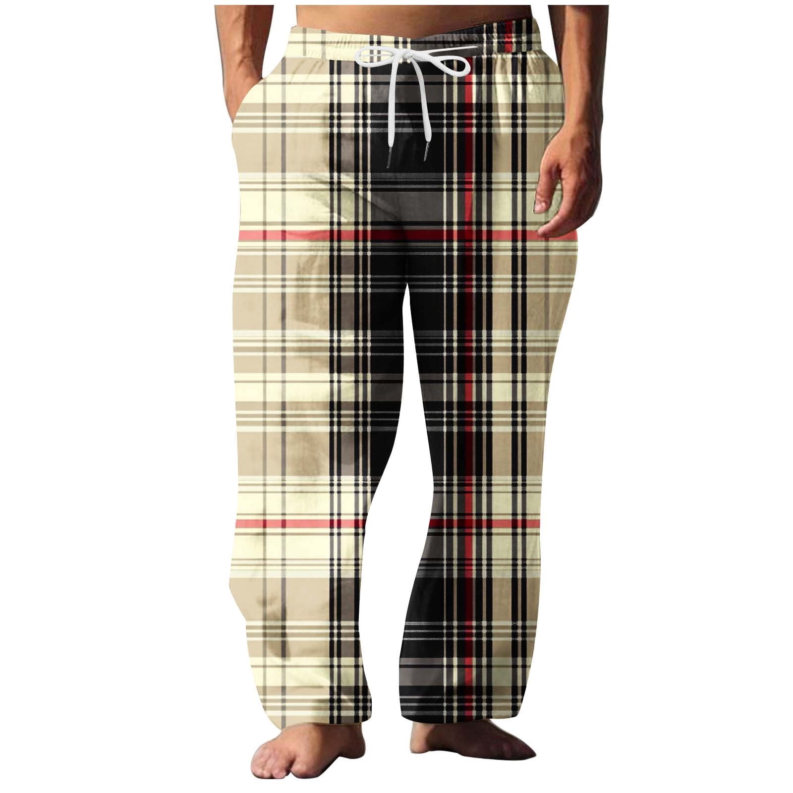 Cmfcve Men's Pajama Bottoms Wide Leg Straight Oversize Track Pants ...