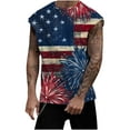 thumbnail image 1 of Cmfcve Men's Patriotic Tank Top Casual Printing Independence Day Vests Sleeveless Round Neck Flag Tees, 1 of 5