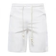 thumbnail image 1 of Cmfcve Men's Plus Size Shorts Drawstring Straight Half Shorts Pockets Elastic Waist Cotton Linen Pants, 1 of 4