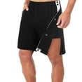 thumbnail image 1 of Cmfcve Men's Plus Size Shorts Elastic Waist Pockets Training Shorts Side Full-Open Buttoned Sweatpants Five Pants, 1 of 7