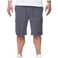 thumbnail image 1 of Cmfcve Men's Plus Size Shorts Elastic Waist Straight Cargo Shorts Drawstring Versatile Athletic Pants, 1 of 4