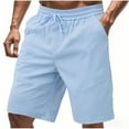 thumbnail image 1 of Cmfcve Men's Plus Size Shorts Pocket Elastic Waist Gym Shorts Stretch Breathable Beach Pants, 1 of 9