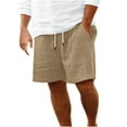 thumbnail image 1 of Cmfcve Men's Plus Size Shorts Pocket Elastic Waist Running Shorts Loose Straight Summer Pants, 1 of 6