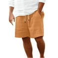 thumbnail image 1 of Cmfcve Men's Plus Size Shorts Pocket Elastic Waist Running Shorts Loose Straight Summer Pants, 1 of 6