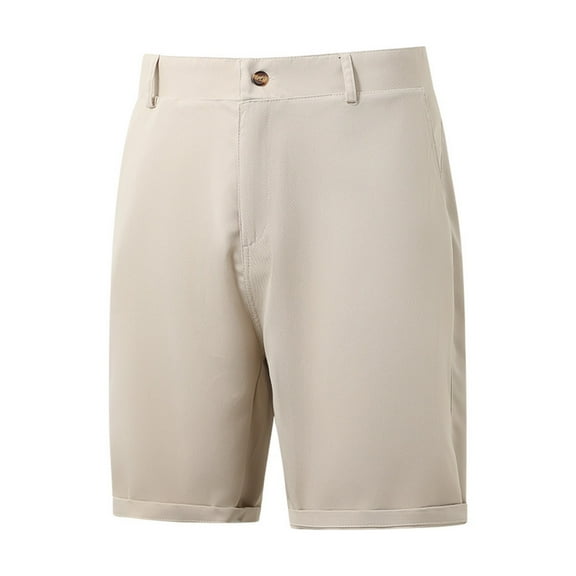 Cmfcve Men's Plus Size Shorts Pockets Trendy Straight Pants Summer Work Shorts with Buttons