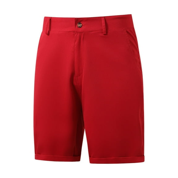 Cmfcve Men's Plus Size Shorts Pockets Trendy Straight Pants Summer Work Shorts with Buttons