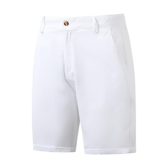 Cmfcve Men's Plus Size Shorts Pockets Trendy Straight Pants Summer Work Shorts with Buttons
