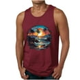 thumbnail image 1 of Cmfcve Men's Plus Size Tank Top Printed Round Neck Sleeveless Tees Summer Hawaiian Vacation Tank Top, 1 of 5