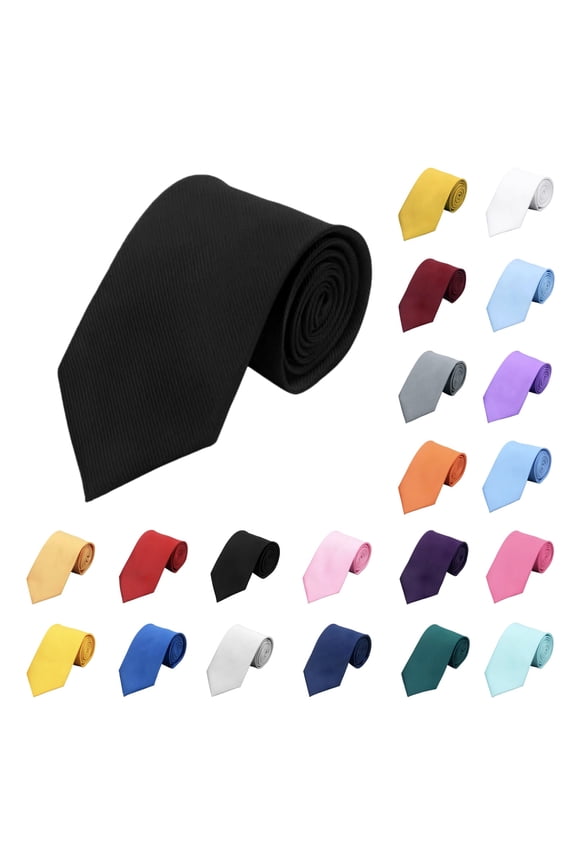 Black Tie Business Men Classic Dress T-Shirt Tie Soild Clorl Adjustable Casual Shirt Tie