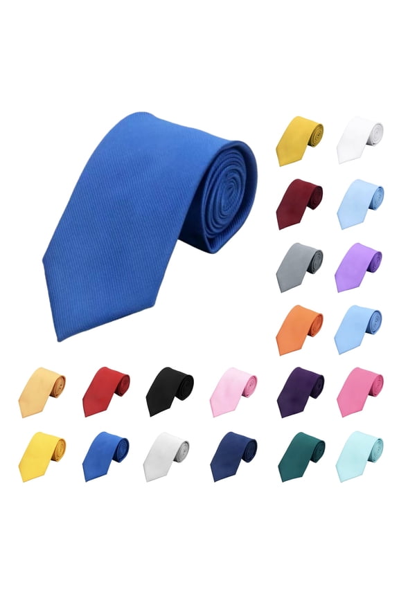 Blue Tie Business Men Classic Dress T-Shirt Tie Soild Clorl Adjustable Casual Shirt Tie