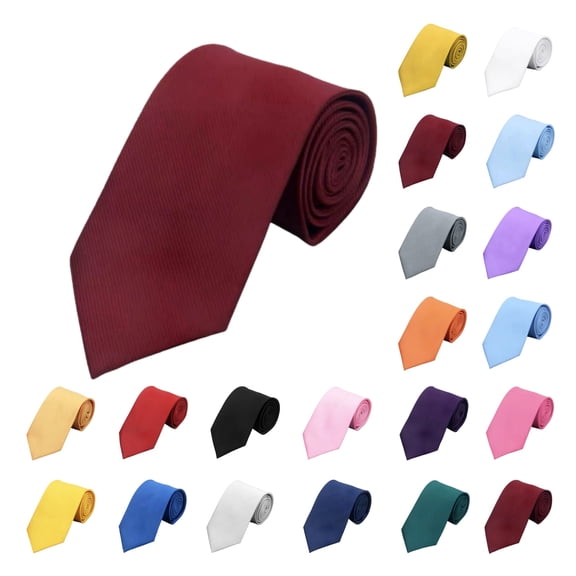 Cmfcve Red Neckties for Men Classic Dress T-Shirt Tie Soild Clorl Adjustable Business Shirt Tie