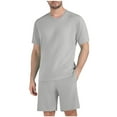 thumbnail image 1 of Cmfcve Men's Summer Short Set Outfits Plus Size Round Neck Fitness Set Breathable Lightweight Beach Sets, 1 of 6