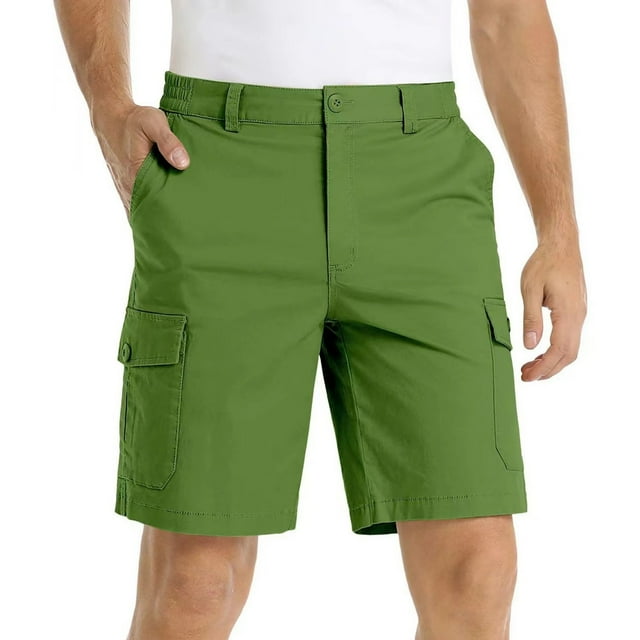 Cmfcve Men's Summer Shorts Versatile Durable Cargo Shorts Zipper Work Pants with Button