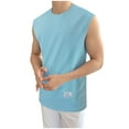 thumbnail image 1 of Cmfcve Men's Summer Tank Top Crew Neck Sleeveless Undershirt Breathable Solid Color Fitness Tops, 1 of 9