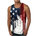 thumbnail image 1 of Cmfcve Men's Summer Tank Top Sleeveless Round Neck Fitness Undershirt Patriotic Printed Pullover Vest, 1 of 4
