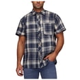 thumbnail image 1 of Cmfcve Men's Plus Size Shirts Short Sleeve Button Down Shirts Lapel Summer Plaid Dress Shirts with Chest Pocket, 1 of 6