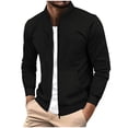 thumbnail image 1 of Cmfcve Men's Work Jacket Long Sleeve Zipper Lapel Coat Top Sports Running Cardigan with Pockets, 1 of 9