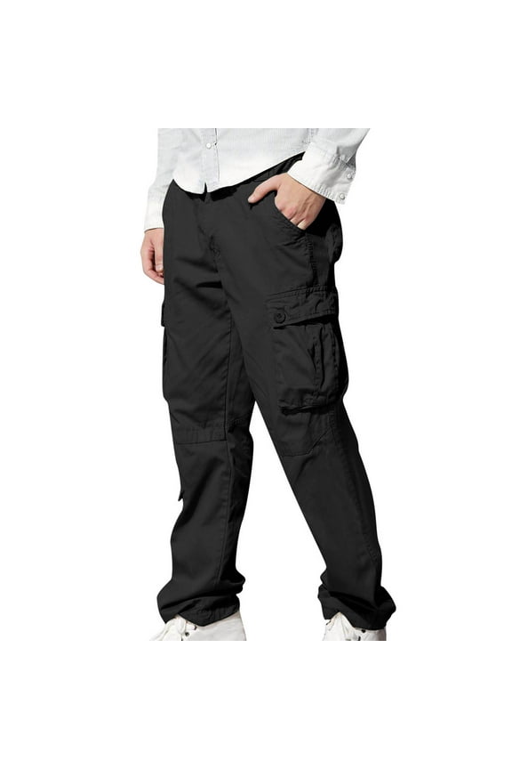 Men's Workwear Pants Outdoor Long Hiking Cargo Pants Oversize Straight Rugged Sweatpants Multi Pocket