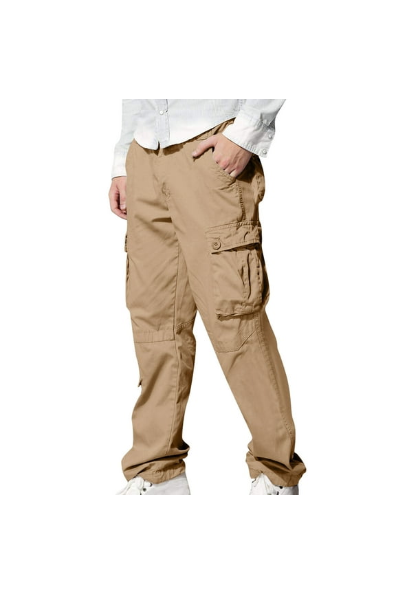 Men's Workwear Pants Outdoor Long Hiking Cargo Pants Oversize Straight Rugged Sweatpants Multi Pocket