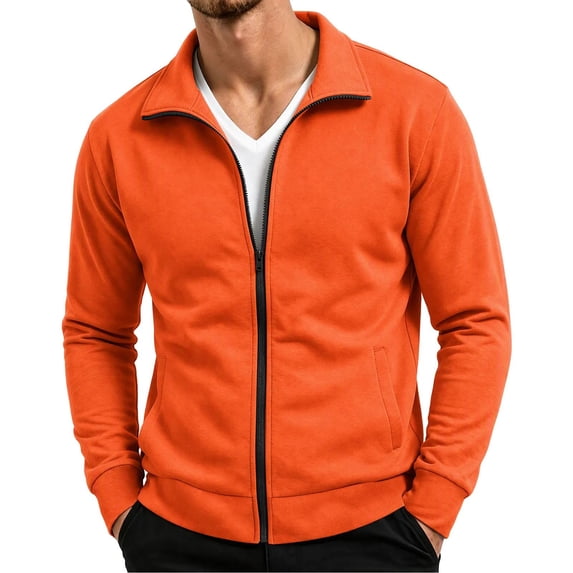 Cmfcve Men's Zip up Jacket Stand Collar Track Sweatshirt Casual Long Sleeve Athletic Jackets