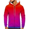 thumbnail image 1 of Cmfcve Men's Zipper Hoodie Jacket Gradient Print Long Sleeve Pullover Sweatshirt Drawstring Streetwear Hip-Hop Hoodies Tops, 1 of 4
