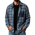 thumbnail image 1 of Cmfcve Men's and Big Men's Plaid Long Sleeve Button up Shirt Loose Fit Casual Fall Turn‑Down Collar Shirts with Chest Pocket, 1 of 8