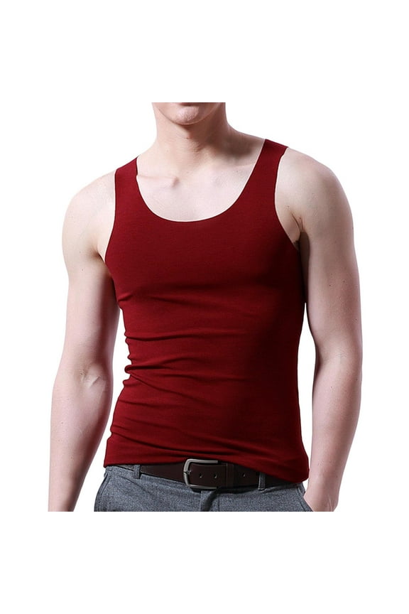 Mens Compression Tank Top, Regular-Fit Undershirt Sleeveless Muscle Tank Shirt