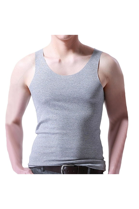 Mens Compression Tank Top, Regular-Fit Undershirt Sleeveless Muscle Tank Shirt
