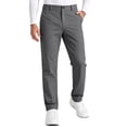 thumbnail image 1 of Cmfcve Mens Dress Pants Plus Size Slim Fit Flat Front Chinos Casual Straight Leg Business Trousers, 1 of 8
