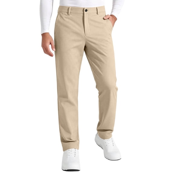 Cmfcve Mens Dress Pants Plus Size Slim Fit Flat Front Chinos Casual Straight Leg Business Trousers