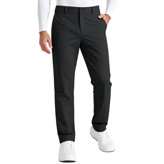Cmfcve Mens Dress Pants Plus Size Slim Fit Flat Front Chinos Casual Straight Leg Business Trousers